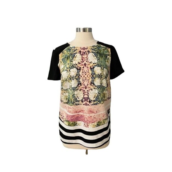 Ivanka Trump Floral Blouse Size Small Short Sleeves - Picture 2 of 8